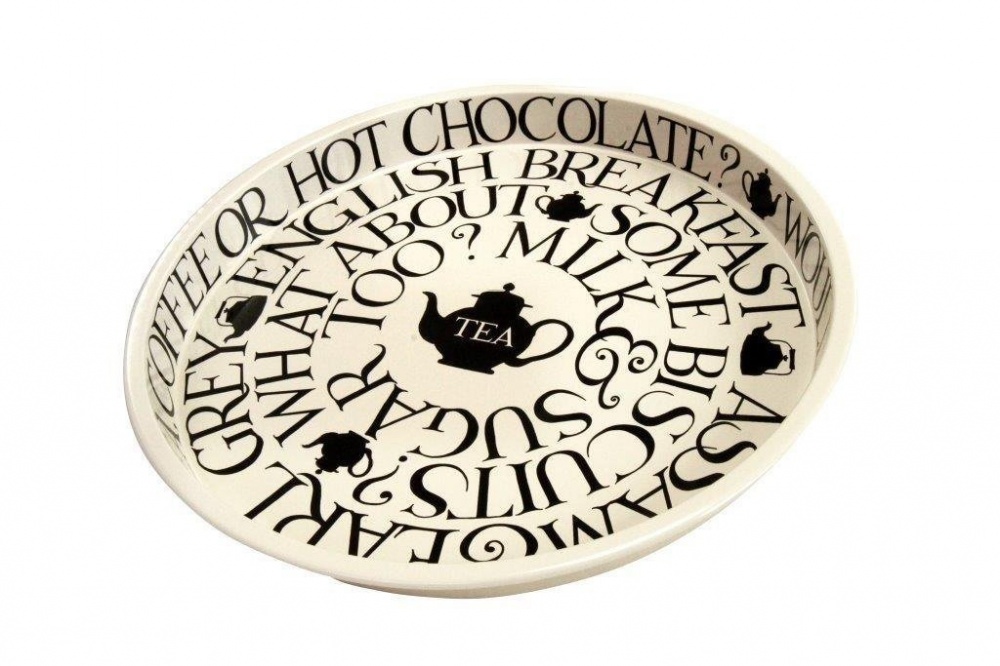 Emma Bridgewater Black Toast Print Round Deepwell Tray